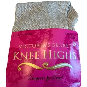 Vintage RARE Victoria's Secret Knee High Stockings Shiny Pique Lingerie For Legs